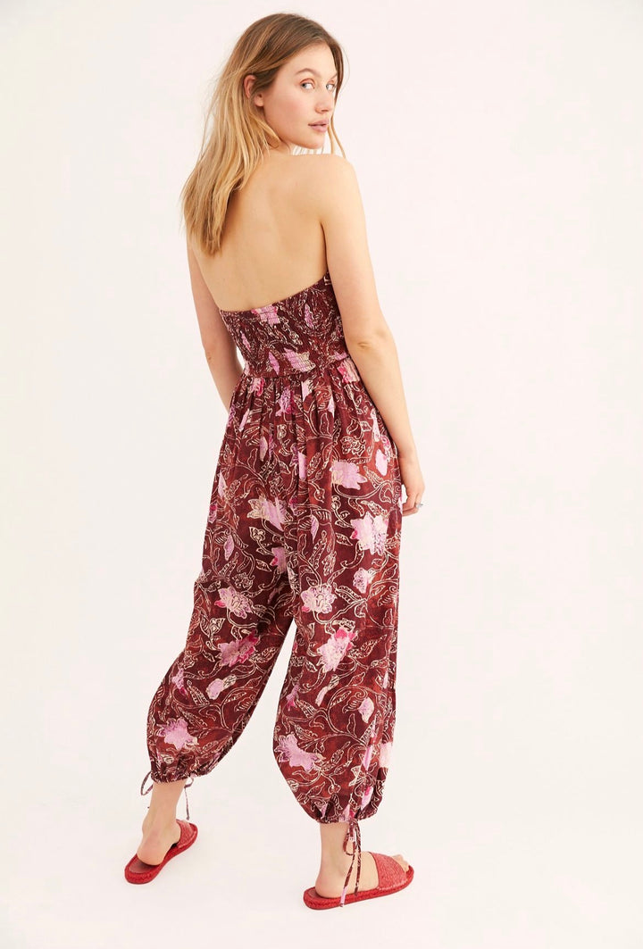 Free People pant romper, m print