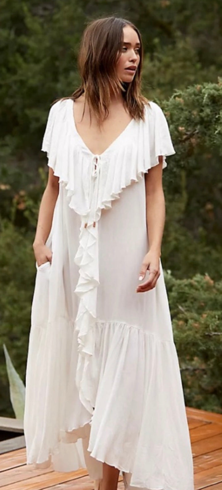 Free People dress maxi, XS off white