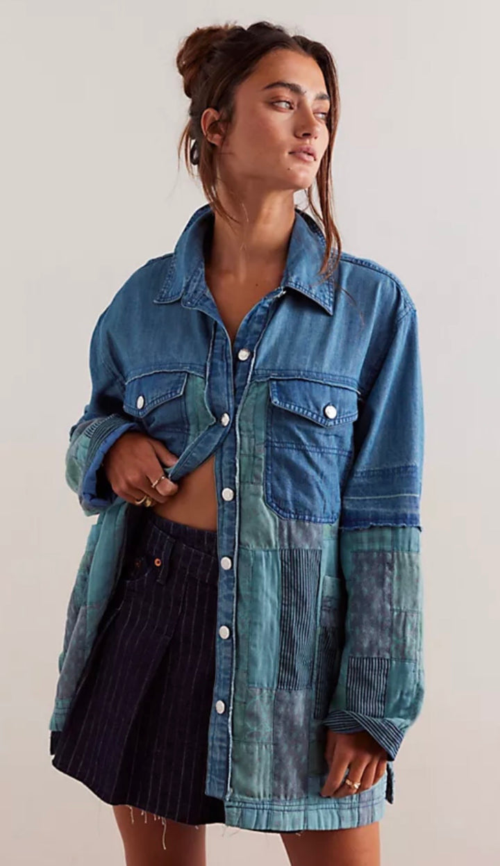 Free People Denim Jacket, medium print