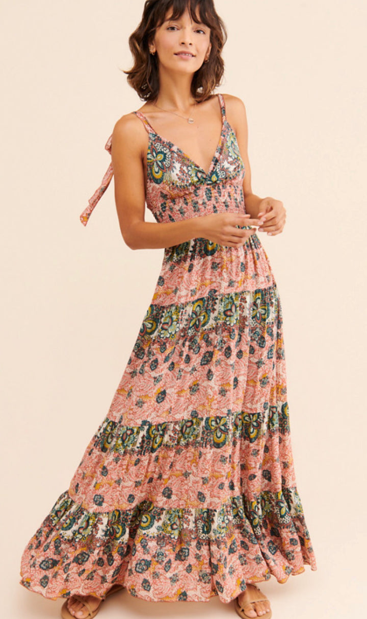 Free People dress maxi, small print