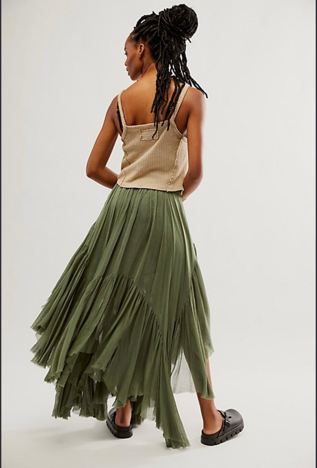 Free People maxi skirt, small olive