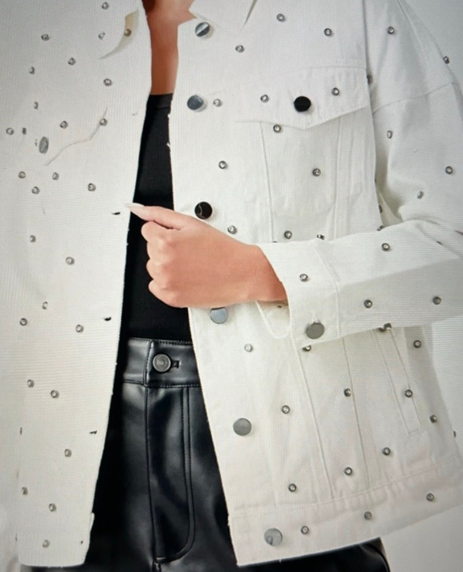 Grey Lab Denim Jacket, medium white
