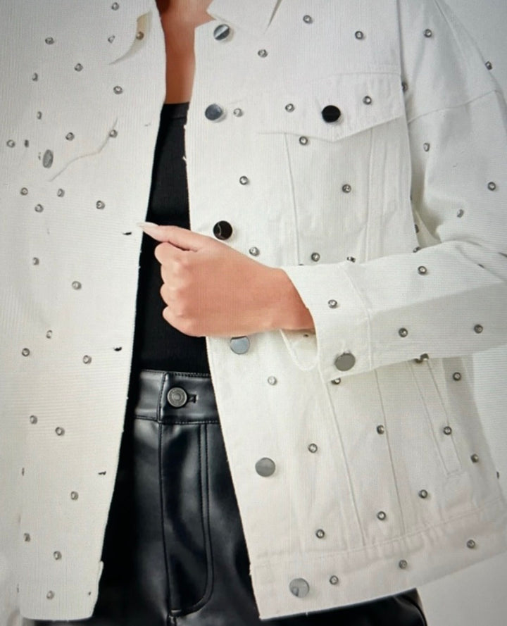 Grey Lab Denim Jacket, medium white