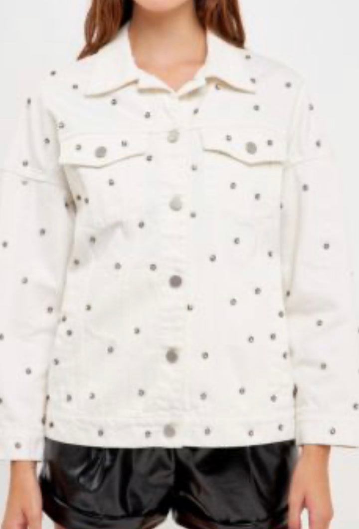 Grey Lab Denim Jacket, medium white