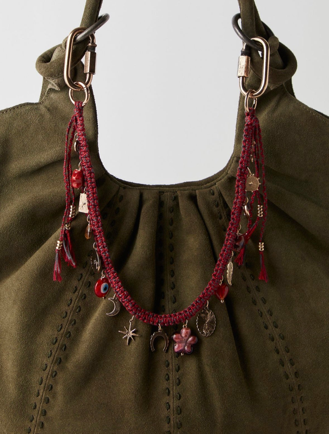 Free People Bag Charm, OS red