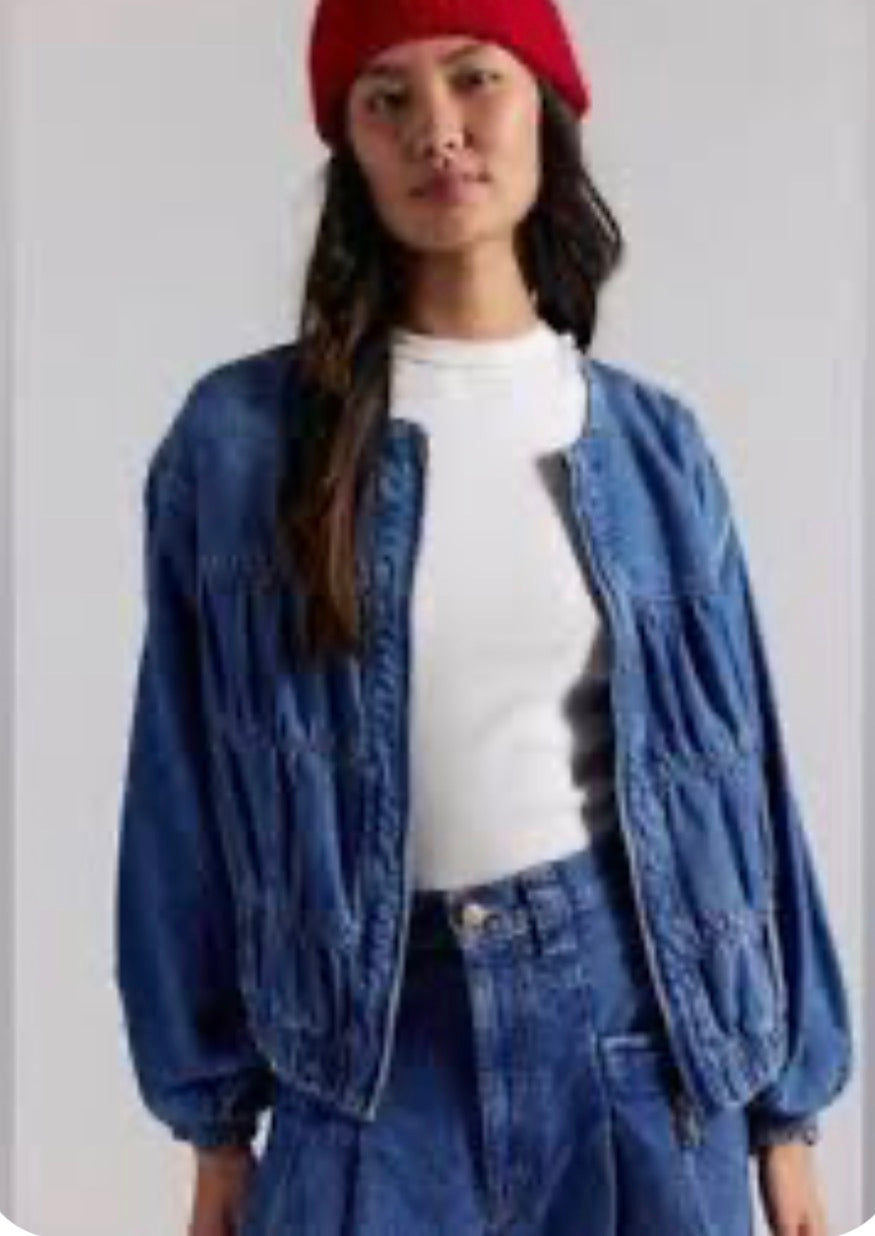 Free People Denim Jacket, large blue
