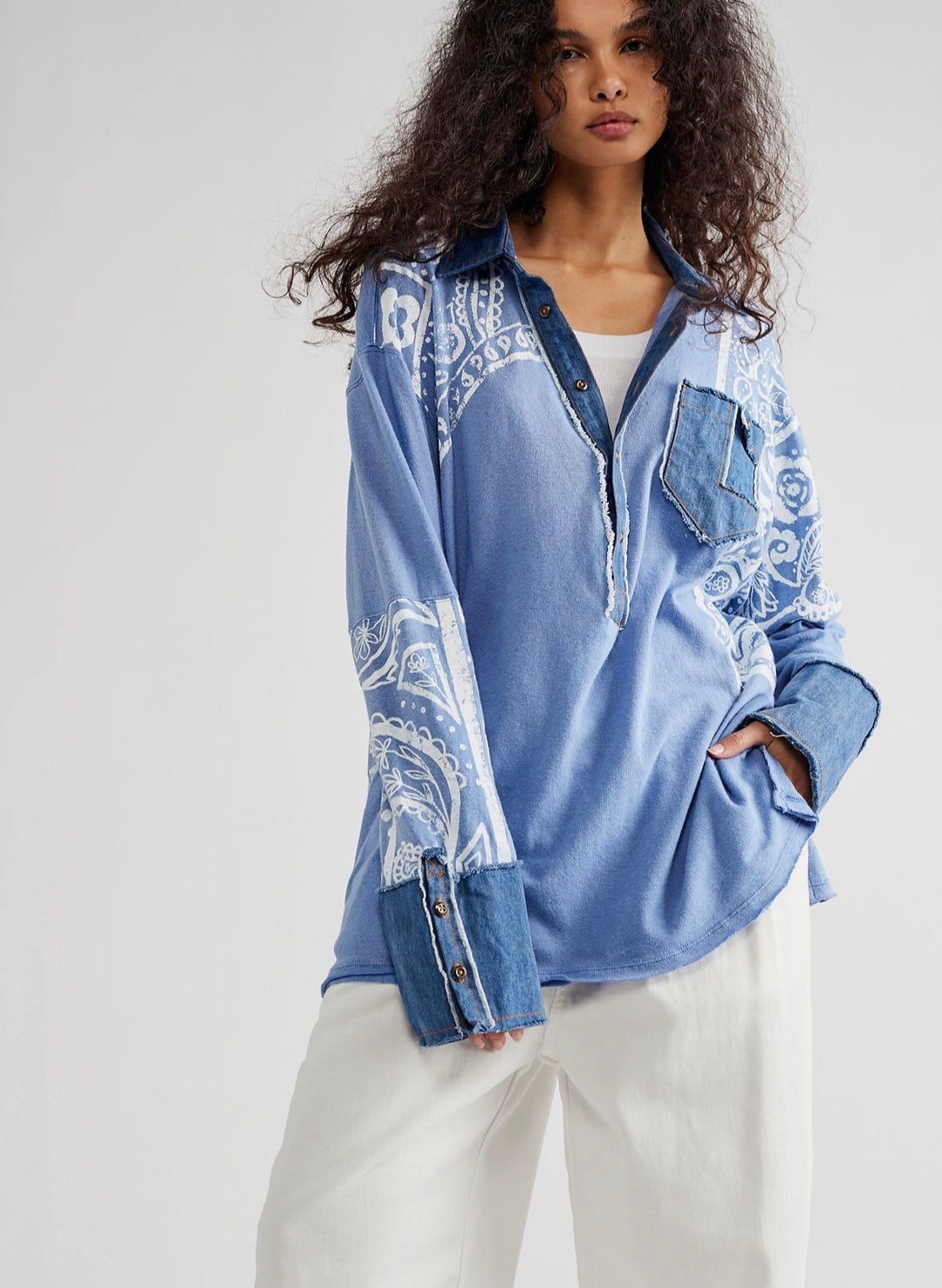 Free People blouse, small blue