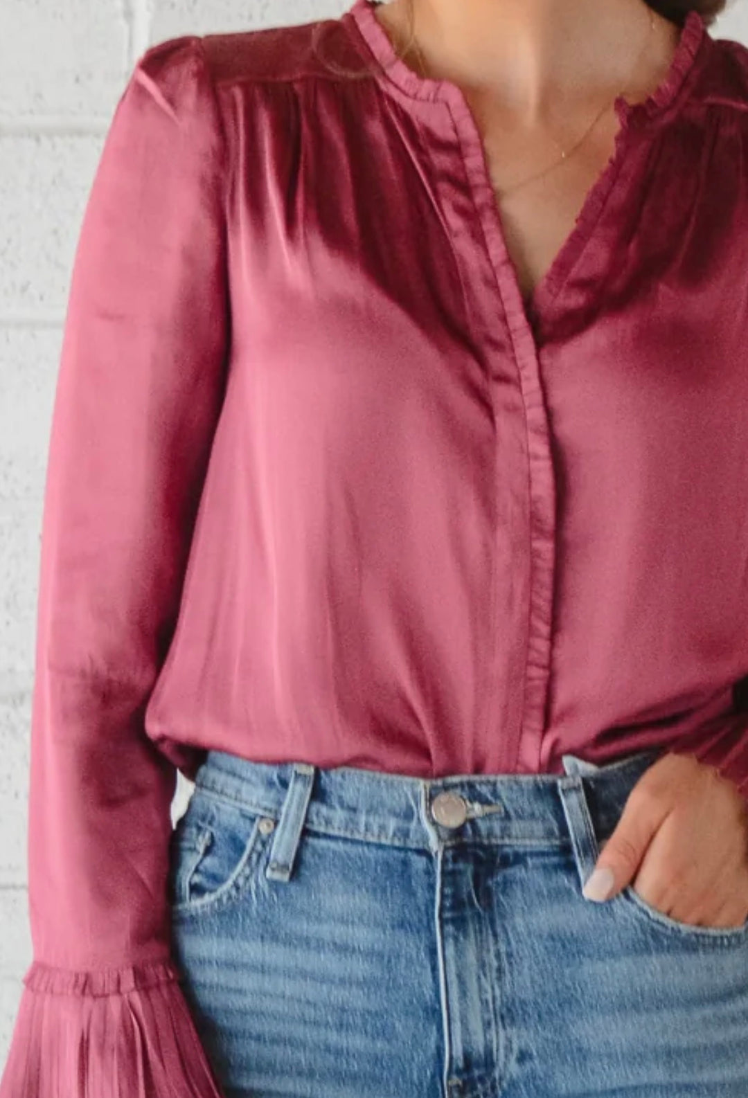 Paige blouse, small maroon