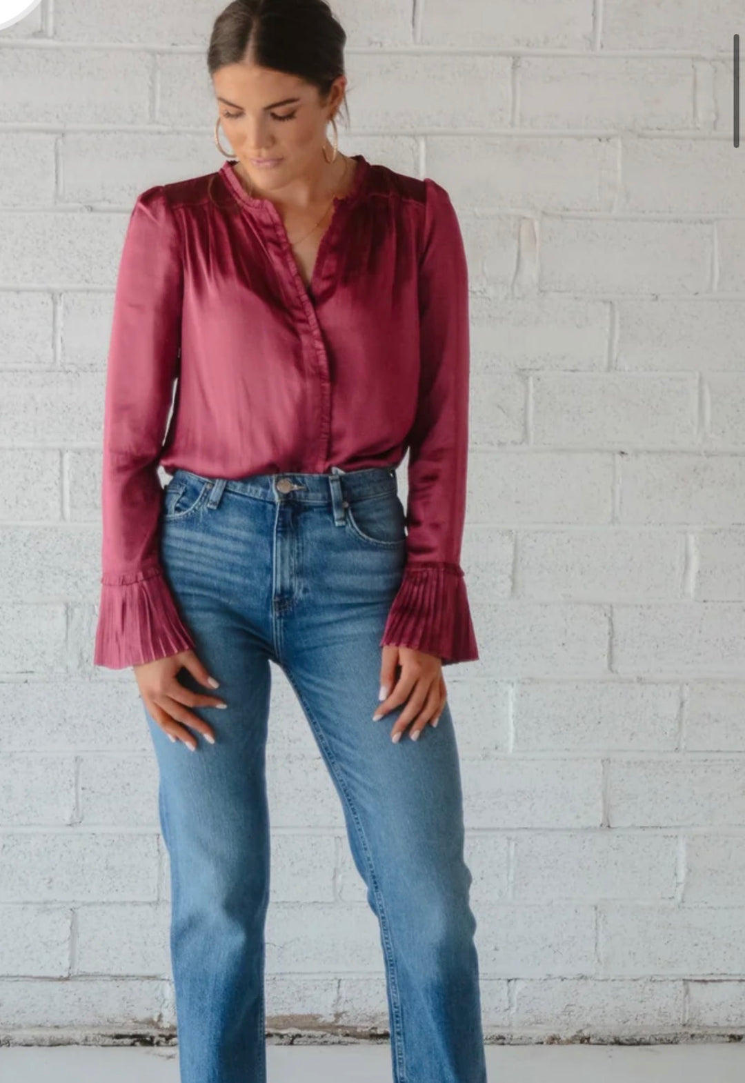 Paige blouse, small maroon