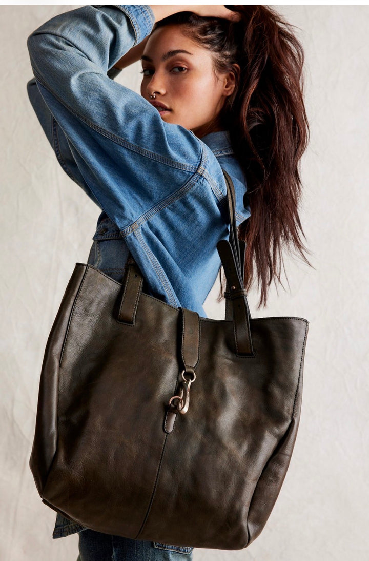 Free People tote, OS green