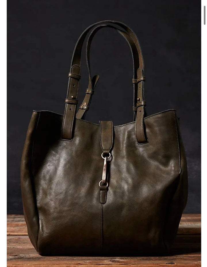 Free People tote, OS green