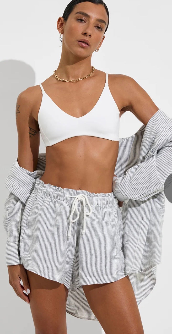 Left On Friday shorts, small striped